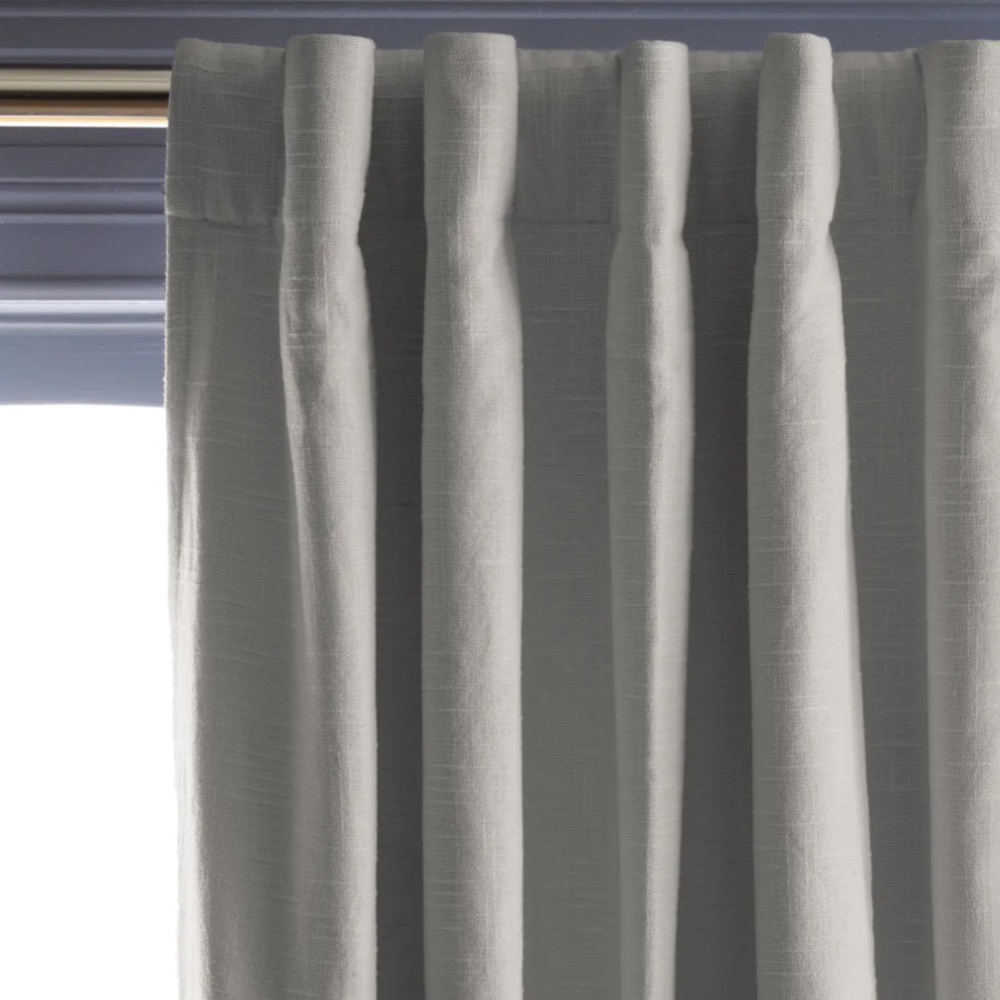 NWT QUINCE Set Of 2 48x84 Cotton Slub Room Darkening Curtains Cloud 6510 - Picture 4 of 12
